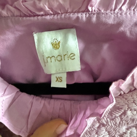 Purple Lace Embellished Blouse J.marie XS - Picture 3 of 7